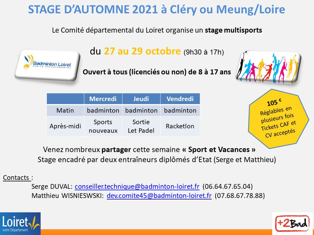 Stage d'automne 2021